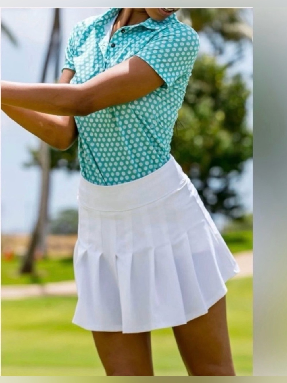Kenny Flowers Classic White Country Club Golf Tennis Pleated Skort XL NWT